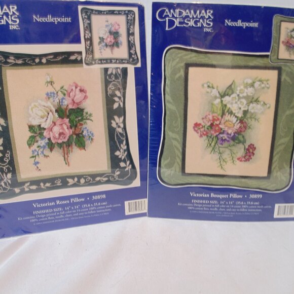 Candamar Designs VICTORIAN BOUQUET PILLOW  30899 VICTORIAN ROSE PILLOW 30898 NEW - Picture 1 of 5